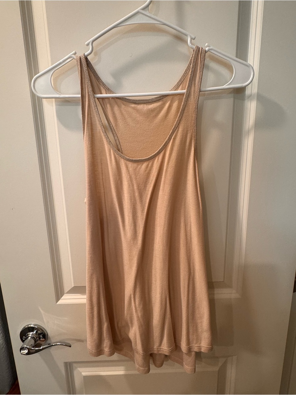 Miss Me Scoop Neck Tank Top — Beige